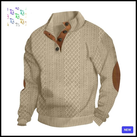 Men's Casual Quarter Button Sweatshirt Pullover Soft Fabric Minimal Chic